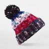 Corkscrew Pom Pom Beanie - B486:Black Jacks, 100% acrylic, One Size